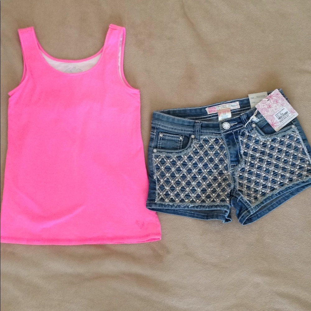 NWT girls size 12 shorts/gently worn size 12 tank